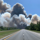 A view of smoke billowing from the Five Mile Swamp Fire.